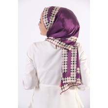 Awam Silk Kenarları Desenli İpek Şal 110*110cm