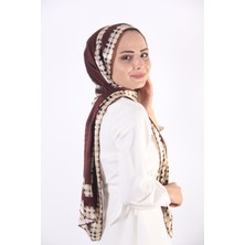 Awam Silk Kenarları Desenli İpek Şal 110*110cm