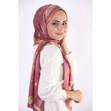 Awam Silk Kenar Desenli Simli İpek Şal 110*110cm