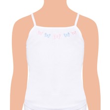 Tutku Kız Çocuk İp Askılı İşlemeli Atlet 6'lı Paket