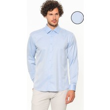 Varetta Erkek Mavi Slim Fit Düz Uzun Kol Gömlek