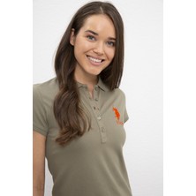 U.S. Polo Assn. Kadın Haki Basic T-Shirt