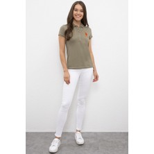 U.S. Polo Assn. Kadın Haki Basic T-Shirt