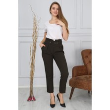 Bluence Beli Kemerli Haki Kumaş Pantolon 40