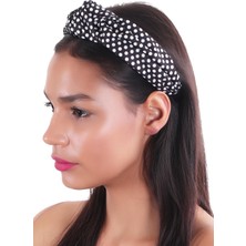 Hahai Accessories  Kadın Geniş Band Puantiyeli Düğümlü  Taç