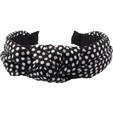 Hahai Accessories  Kadın Geniş Band Puantiyeli Düğümlü  Taç