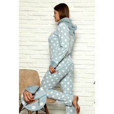Nisanca Welsoft Polar Kışlık Kadın Tulum Pijama Takımı