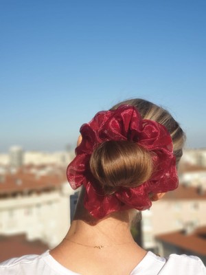 Melkady 121 Puanlı Oversize  Scrunchie Toka Saç Lastiği