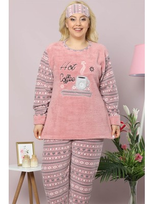 Akbeniz Welsoft Polar Kadın Büyük Beden Pijama Takımı 8072