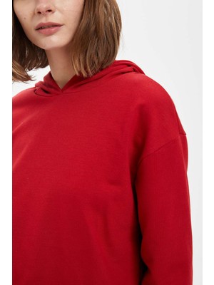 DeFacto Regular Fit Kapüşonlu Cepsiz Uzun Kollu Sweatshirt R4740AZ20AU