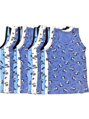 Adn Underwear 12 Adet  Erkek Çocuk Atlet Pamuklu Renkli