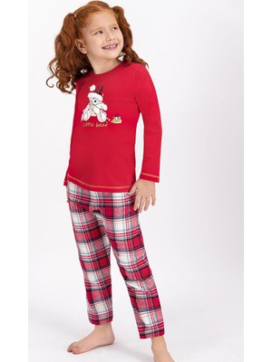 Arnetta Little Bear Açık Kırmızı Kız Çocuk Pijama Takımı