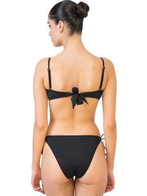 Bonesta Swimwear File Taşlı Straplez Kaplı Bikini Takımı