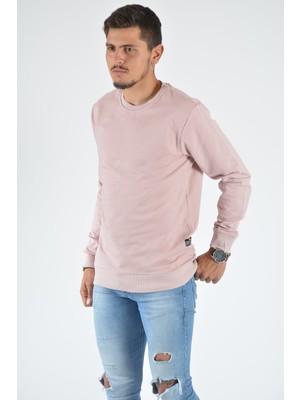 Terapi Men Erkek Bisiklet Yaka Sweatshirt 20Y-5200313 Pembe