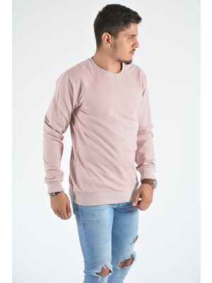 Terapi Men Erkek Bisiklet Yaka Sweatshirt 20Y-5200313 Pembe