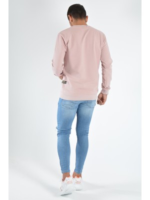 Terapi Men Erkek Bisiklet Yaka Sweatshirt 20Y-5200313 Pembe