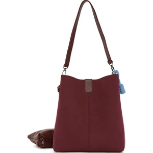 Bordo Biritli Mıknatıslı Nubuk Çanta