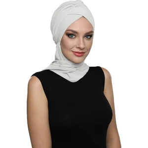 Fidan Bone Kardelen Atkılı Krem Hazır Türban Tesettür Bone