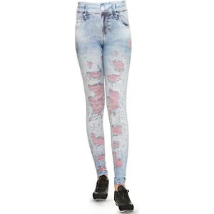 Kız Çocuk Kot Baskılı Tayt