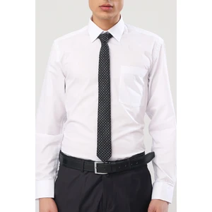 Erkek Beyaz Klasik Kesim Cepli Düz Uzun Kollu Gömlek