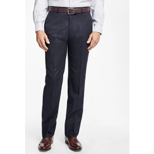 Brooks Brothers Erkek Koyu Gri Regent Fit Klasik Flanel Pantolon
