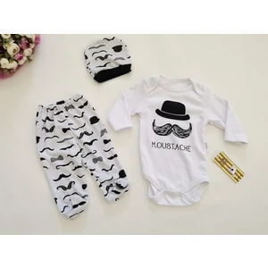 Bıyık Baskılı Erkek 3'lü Takım