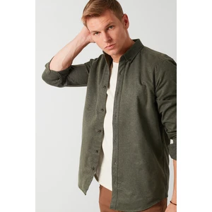 Pamuklu Düğmeli Yaka Uzun Kollu Oduncu Gömlek Erkek GÖMLEK CF21W112238