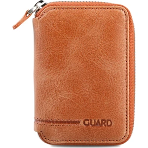 Fermuarlı Antik Taba Deri Mini Cüzdan