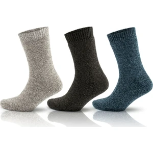 Norveç Tipi Havlulu Yünlü Kışlık Soft Termal Çorap 3 Çift 2038