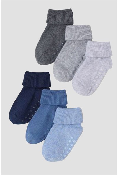 Mem Socks Kaydırmaz Çocuk Çorabı 6'lı