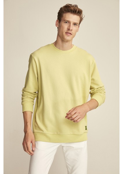 Travis Yeşil Renk Bisiklet Yaka Sweatshirt L