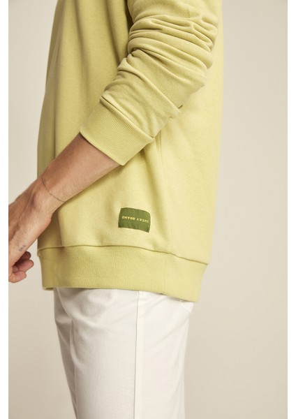 Travis Yeşil Renk Bisiklet Yaka Sweatshirt L