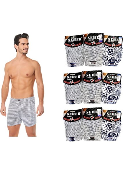 Desenli Boxer 3'lü