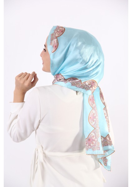 Kenarları Desenli İpek Şal 170*55cm