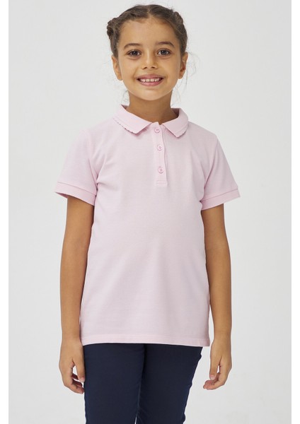 Kız Çocuk Polo Yaka Organıc Tshirt
