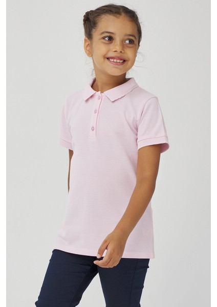 Kız Çocuk Polo Yaka Organıc Tshirt