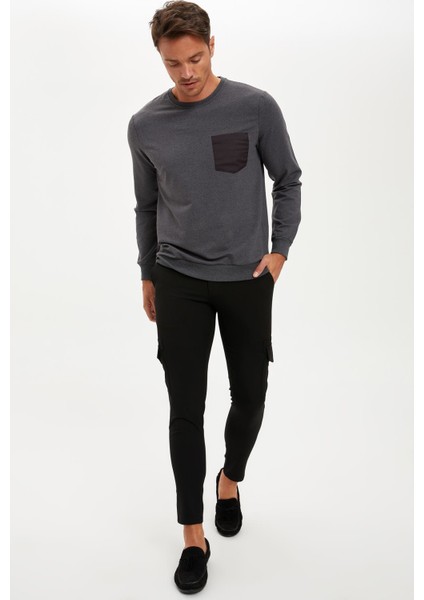 Slim Fit Bisiklet Yaka Uzun Kollu Sweatshirt S1299AZ20AU