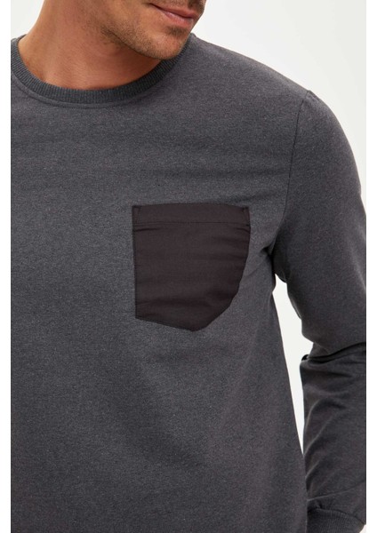 Slim Fit Bisiklet Yaka Uzun Kollu Sweatshirt S1299AZ20AU