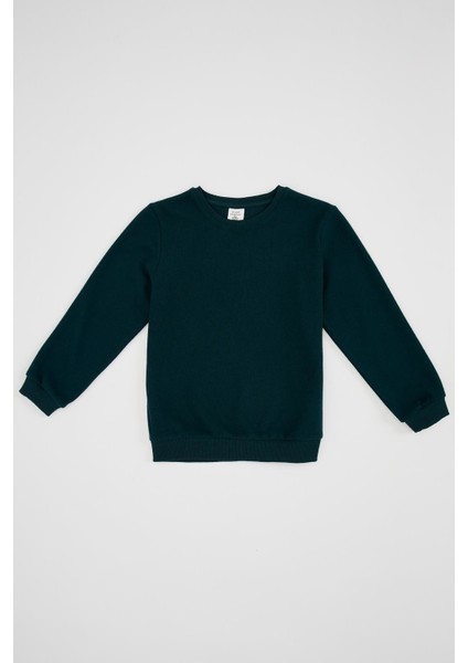 Erkek Çocuk Regular Fit Okula Dönüş Bisiklet Yaka Selanik Kumaş Sweatshirt L0311A620AU