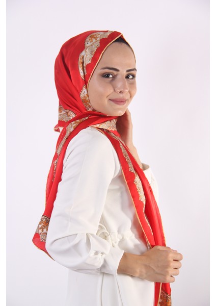 Kenarları Desenli İpek Şal 170*55cm fiyatları