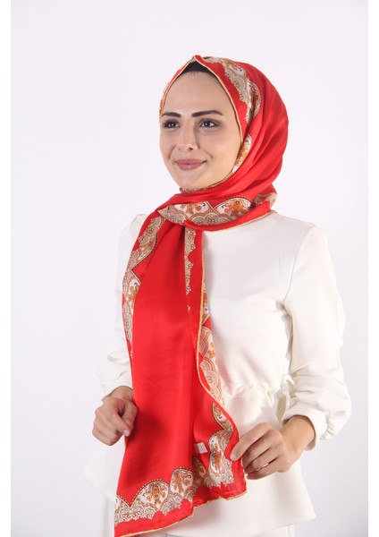 Kenarları Desenli İpek Şal 170*55cm modelleri