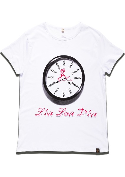 Clock T-Shirt Beyaz