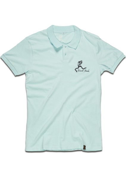 Erkek Polo Yaka T-Shirt Buz Mavi