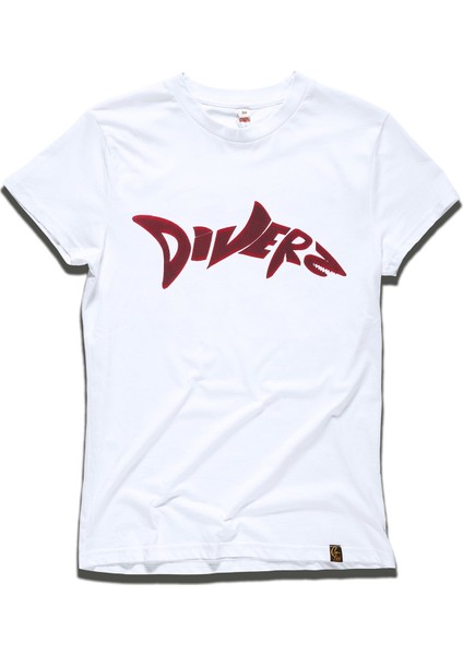 Shark Divers T-Shirt Beyaz