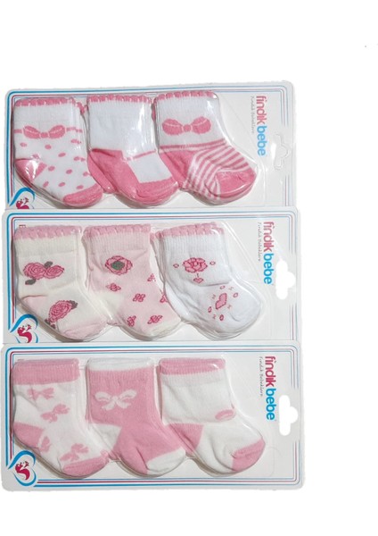 Kız Bebek 9 Çift Çorap