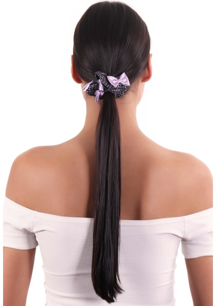 Kadın Pötikareli Kurdele Detaylı Scrunchie Toka modelleri