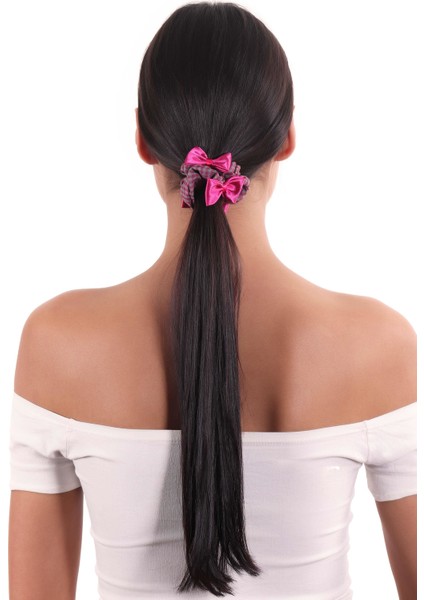 Kadın Pötikareli Kurdele Detaylı Scrunchie Toka modelleri