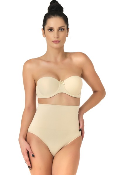 Seamless Yüksek Bel Dikişsiz Iz Yapmayan Double Slip Korse Külot 2039
