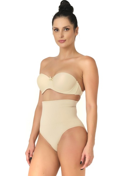 Seamless Yüksek Bel Dikişsiz Iz Yapmayan Double Slip Korse Külot 2039