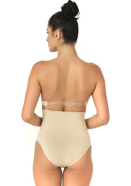 Seamless Yüksek Bel Dikişsiz Iz Yapmayan Double Slip Korse Külot 2039